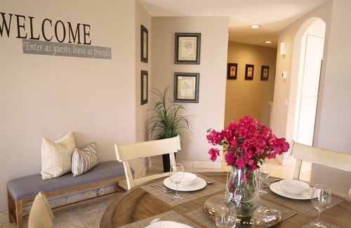 Palm Desert Condo | Gorgeous View! Golf Course Island green w/ Mountains & Water