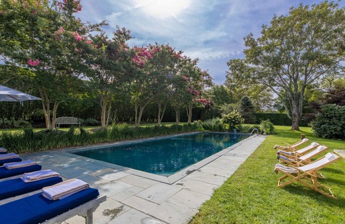 Sagaponack House | Gourmet Marble and Mahogany Chef's Kitchen, Gym, Media Room, Terraces,.