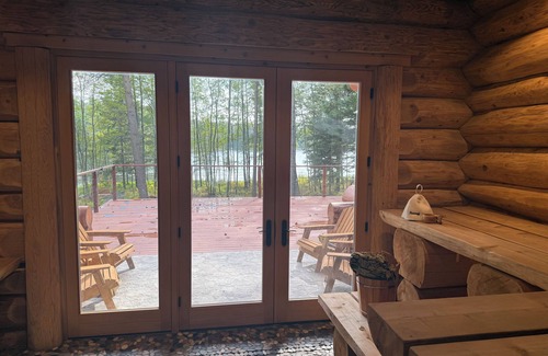 Blakeslee Cabin | Grand opening, Lakefront. Log Cabin, steam room, sauna, karaoke, pool table bar