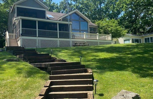 Powers Lake House | Grande Vista Manor-Beautiful Lakefront Home Minutes From Lake Geneva