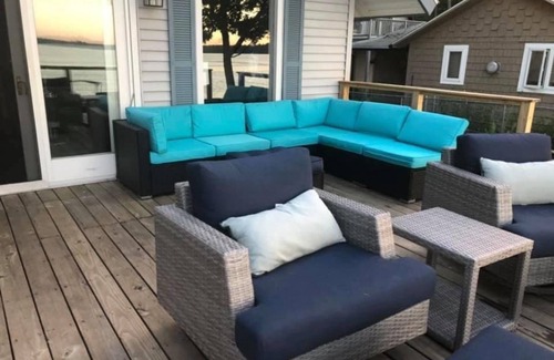 Kalkaska Cottage | Great lakefront property on Manistee Lake with recently remodeled patio area.