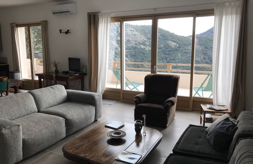 Balogna House | Ground floor House Terrace Mountain view in Corsican village with Sauna