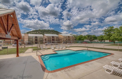 New Braunfels Condo | Guadalupe Riverfront, upscale, gated with a pool and direct river access!