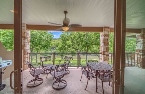 New Braunfels Condo | Guadalupe Riverfront, upscale, gated with a pool and direct river access!