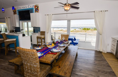 Navarre Beach House | Gulf and Sound Views! HUGE backyard, 33' POOL,Hot Tub, Outdoor Bar and TVs