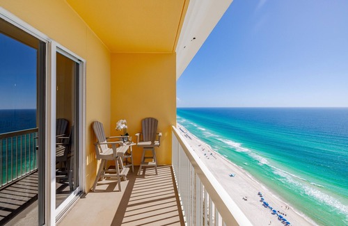 Panama City Beach Condo | Gulf front Calypso penthouse condo with stunning ocean views next to Pier Park!