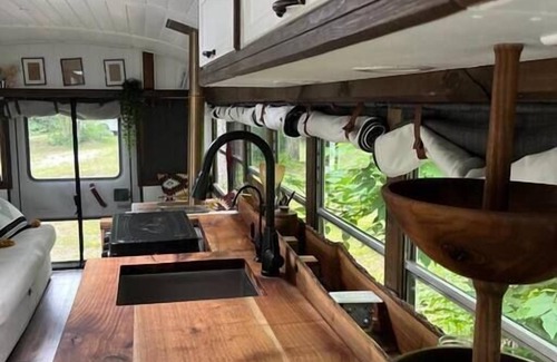 Miller Lake House | “Gus the Bus” Luxury Glamping RV | Tobermory