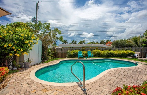 Deerfield Beach House | Heated pool & hot tub, one mile from beach!
