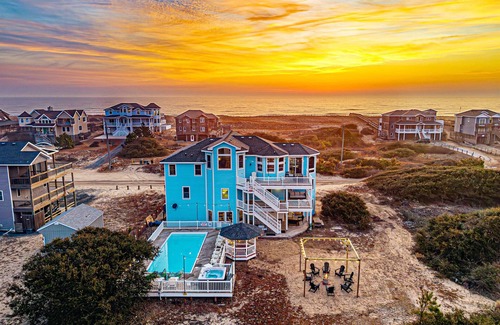 Carova Beach House | Heated pool, hotub, firepit oceanview, Wild Horses, 6 bed 7 baths
