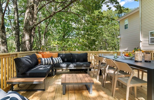 East Stroudsburg Villa | Heated Pool, Sauna, Hot Tub, Firepit & Game Room