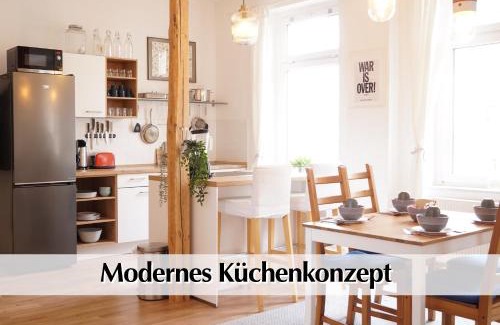 Andreasvorstadt Apartment | Helles Altbau-Loft mit Kingsize Bett, Smart-TV, etc