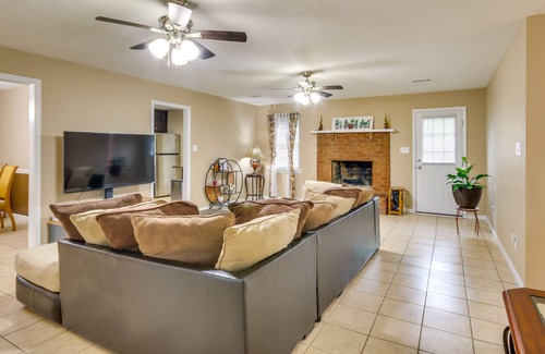 Peach Orchard House | Hephzibah Vacation Rental: Patio w/ Charcoal Grill