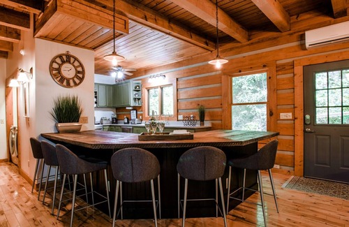 Asheville Cabin | Hidden Cove Cabin: Cabin Near Downtown AVL! Hot Tub, Game Rm!