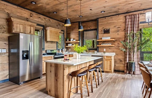 Sevierville Cabin | Highland View: Luxe 5BR w/Pool*Theater*Firepit*Hot Tub*Games