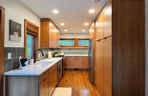Grand Beach House | Hilltop Hideaway is a mid-century modern home 1 block from Lake Michigan