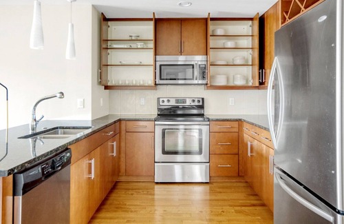 Cherry Creek Apartment | Hip Cherry Creek 2BR w/ Gym & Theater, near Pulaski Park, by Blueground