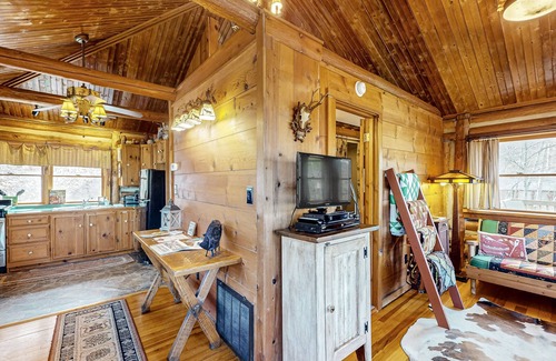 Eureka Springs Cabin | Historic dog-friendly cabin overlooking Lake Lucerne with deck & great views
