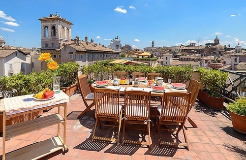Rione XI Sant'Angelo Apartment | Historic Palace Wonderful 4 BR, 3 BA, Panoramic Terrace, Views, Charm & Comforts