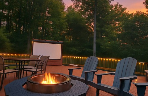 Rockbridge Cabin | Hogwarts Hideaway -XL Outdoor deck/Scenic Hot Tub/Movie Theater in Private Woods