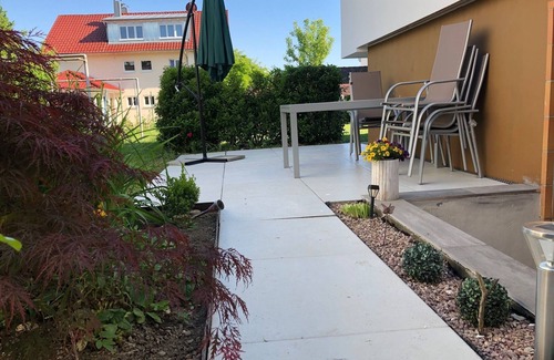 Radolfzell am Bodensee Apartment | Holiday Apartment "Wiesenblick" with Private Terrace, Shared Garden & Wi-Fi