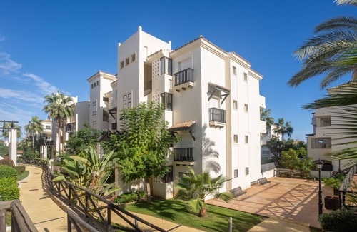 San Luis de Sabinillas Apartment | Holiday Apartment "Residencial Duquesa 06212b" with Shared Pool, Terrace & Wi-Fi