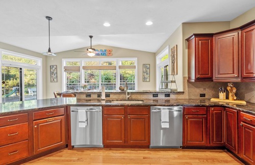 Fayetteville House | Home theater, pool, spa close to SU, Downtown