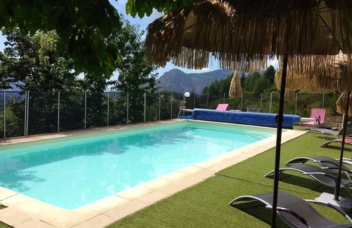 Evisa Ski Chalet | Homerez - Nice chalet for 4 ppl. with shared pool, garden and terrace at Évisa