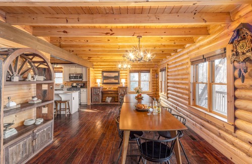 Asheville Cabin | Hot Tub, Fire Pit, Outdoor Dining | Cabin Mansion w/View | Leyland by AvantStay