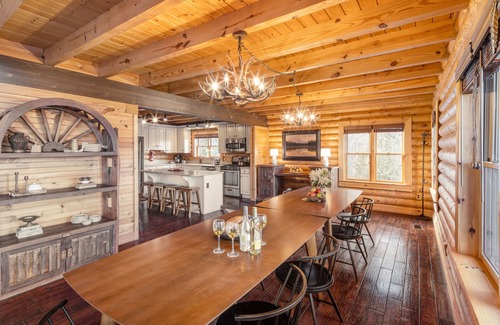 Asheville Cabin | Hot Tub, Fire Pit, Outdoor Dining | Cabin Mansion w/View | Leyland by AvantStay