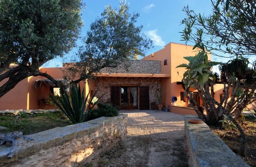 Formentera House | House House-Villa with pool, overlooking Ibiza, fields with olive and private forest