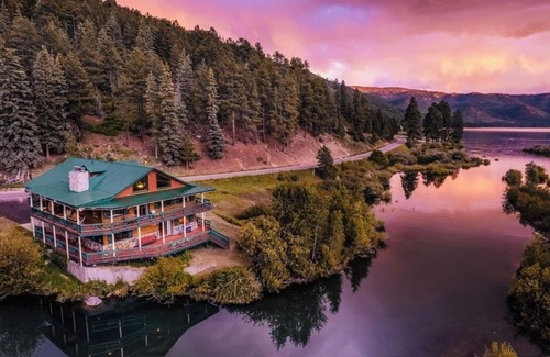 Bayfield House | Iconic 4 BR 5 Ba Log Chateau on Vallecito River & Lake, 12,000 to 14,000 Mtns.
