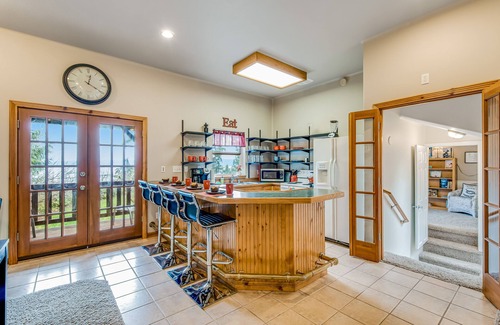 Camano Island House | Idyllic woodsy retreat with firepit, two kitchens, Port Susan views & woodstoves