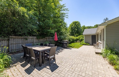 Saugatuck House | In-Town Saugatuck Walk to Town “Magical Backyard” 5 Stars!