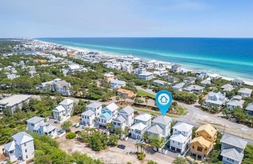 SeaNest Village House | includes golf cart! SeaNest stunner with Gulf views, 4 adult bikes. EV charger