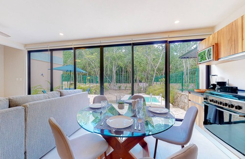 Tulum Condo | Inviting condo with plunge pool, patio, fitness area, & kitchenette