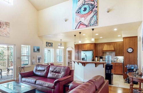 Rough and Ready House | Inviting home with balcony, fireplace, full kitchen, & washer/dryer