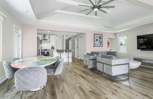 Sunset Beach House | Island Waterfront Retreat with Pool near Beach
