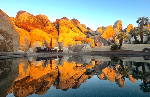 Panorama Heights House | Joshua Tree Retreat | Private Pool, Gardens & Cave-Inspired Estate