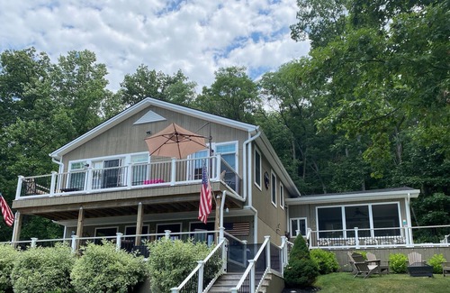 Keuka Park House | Keuka Lake House Private Setting up On Hill in Wooded 6 Acre Lot - Great Views