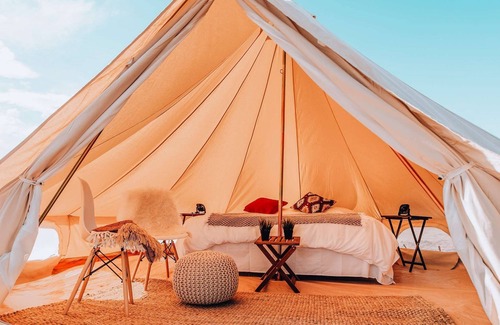 Valle House | King Tent w/Shared Bathroom - Find us among the juniper trees and the open sky.