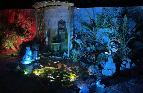 Desert Hot Springs House | Koi Springs Heated Mineral Saltwater Pool, Spa Oasis with Koi pond and Views