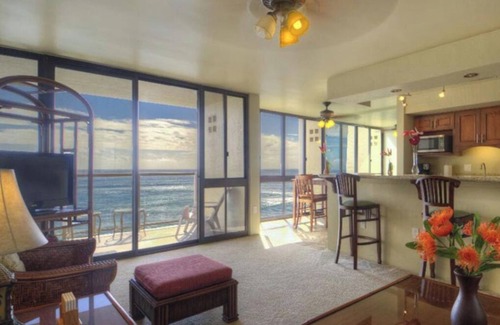 Poipu Condo | Kuhio Shores 317. OCEAN FRONT! Cold A/C