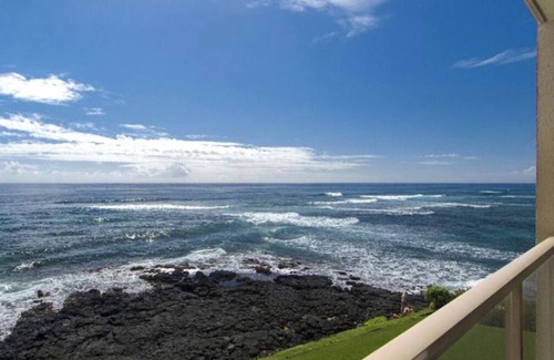 Poipu Condo | Kuhio Shores 317. OCEAN FRONT! Cold A/C