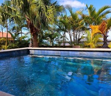 Petite-Ile Villa | La Case des Palmistes 4 Etoiles, piscine jacuzzi, billard, et vue océan