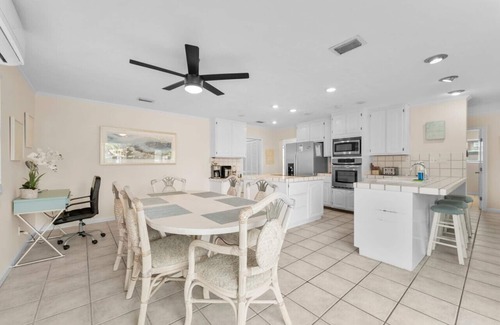 Silver Sands House | Lagoon Beach House: Dock, Pool, & Beach Nearby! Sleeps 11!