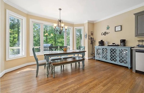 Saxony Forest House | Lake Keowee Waterfront Retreat with Private Dock Nestled in a Deep Water Cove