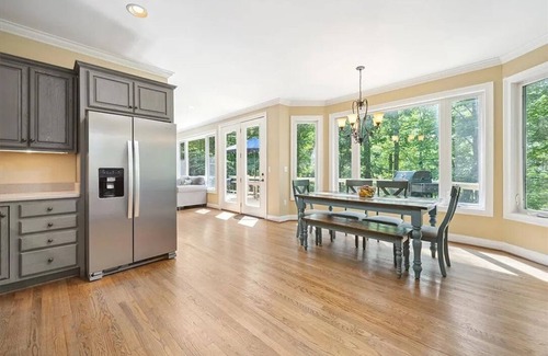 Saxony Forest House | Lake Keowee Waterfront Retreat with Private Dock Nestled in a Deep Water Cove