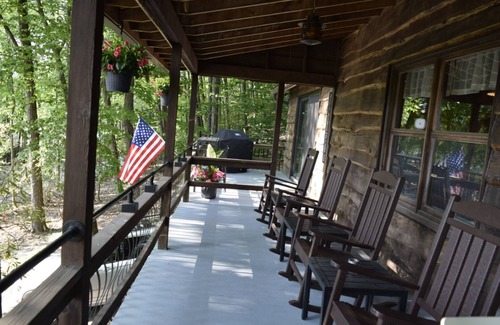 Greentown Cabin | Lake View, Covered Porch, Pet Friendly with Fee & Golf Cart