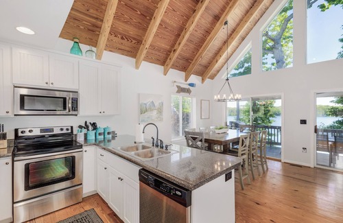 Seneca House | Lakefront 4BR home with sandy beach and big views! Private Dock, 15min Clemson