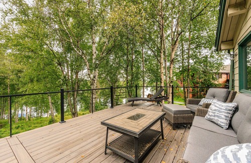 Sand Lake House | Lakefront Anchorage home with fireplaces, jetted tub & private dock